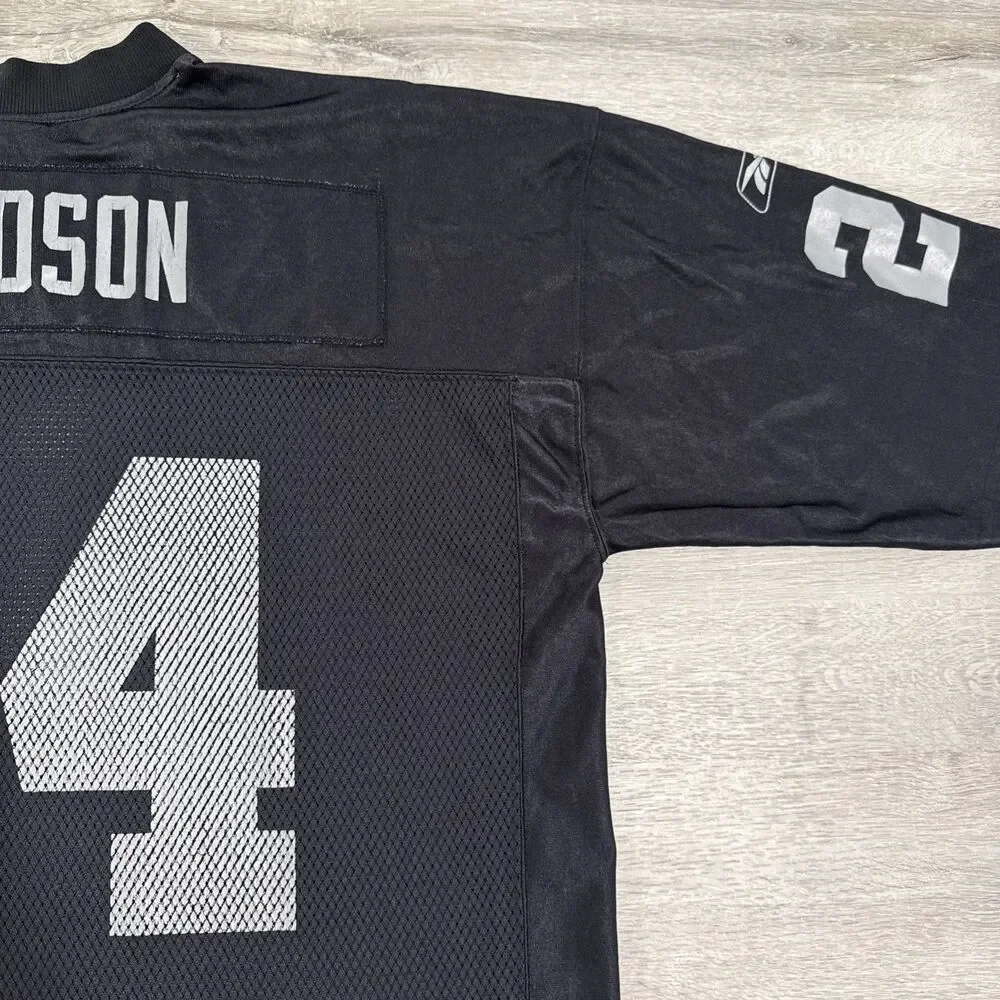 Charles Woodson Jersey Oakland Raiders NFL Reebok Men’s Black XL Throwback